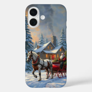 Christmas One-horse Sleigh Santa iPhone 16 Case