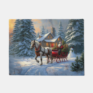 Christmas One-horse Sleigh Santa Doormat