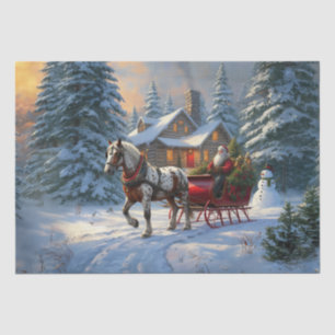 Christmas One-horse Sleigh Santa Tissue Paper