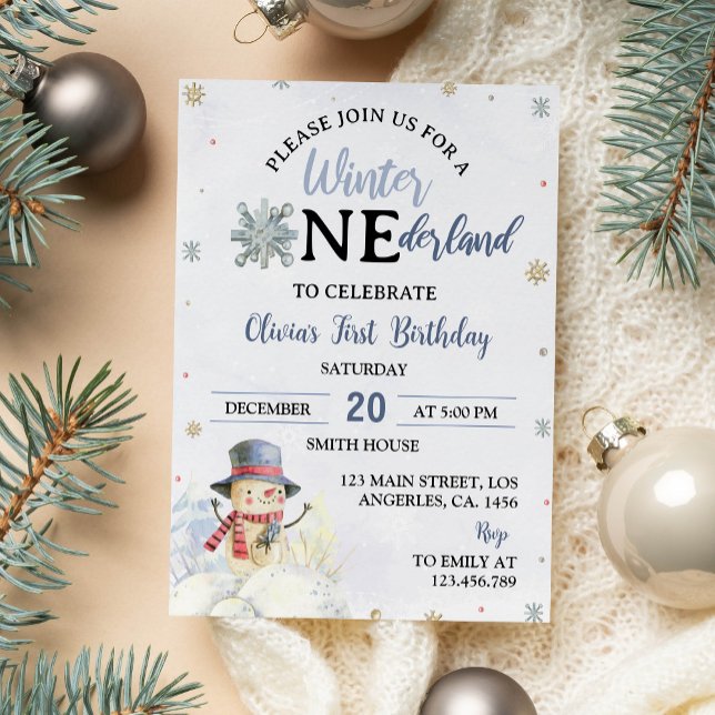 Christmas ONEderland First Birthday Invitation (Creator Uploaded)