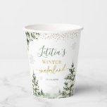 Christmas Onederland Winter Forest First Birthday Paper Cups<br><div class="desc">Christmas Onederland Winter Forest First Birthday Paper Cups</div>