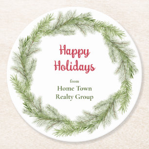 Christmas Open House Corporate Business Supplies Round Paper Coaster