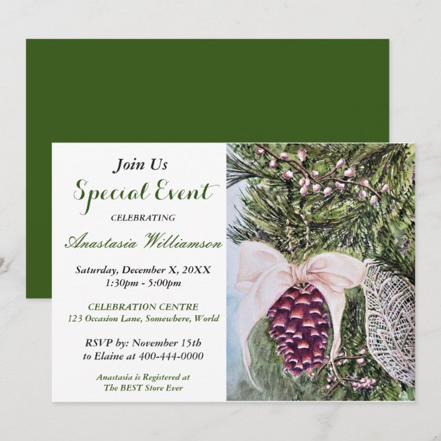 Christmas Open House PARTY EVENT INVITE (Front/Back)