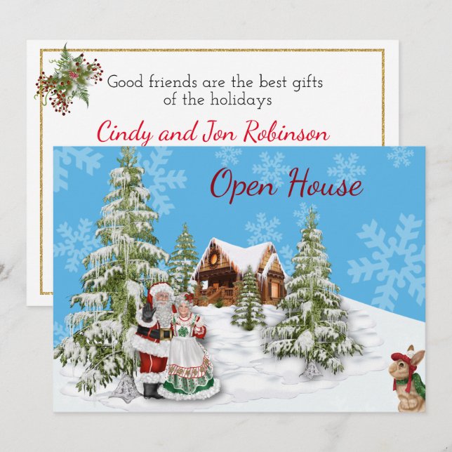 Christmas Open House Party Invitation (Front/Back)