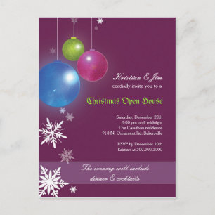 Christmas Open House Party Invitation Postcard