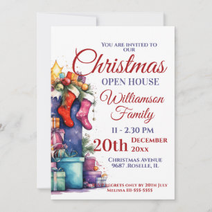 Christmas Open House Santa Sack Invitation
