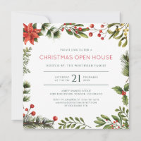 Christmas Open House Watercolor Holiday Party