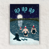 Christmas Open Water Swimming In The Snow At Night