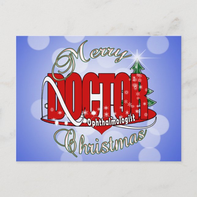 CHRISTMAS Ophthalmologist EYE DOCTOR Holiday Postcard (Front)