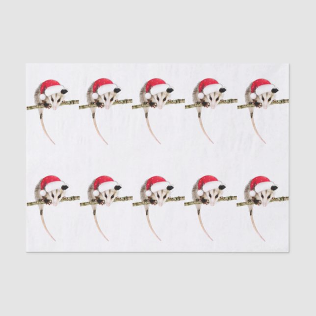 Christmas Opossum tissue paper (Front)