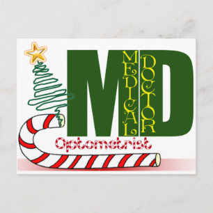 CHRISTMAS OPTOMETRIST - EYE DOCTOR HOLIDAY POSTCARD