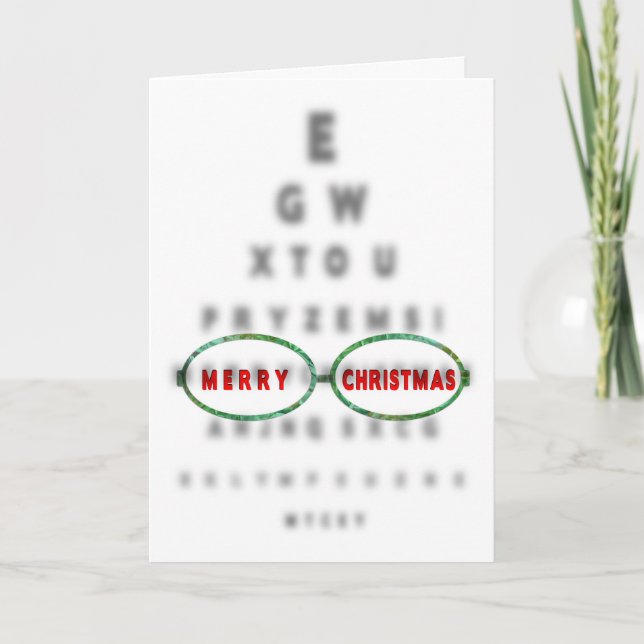 CHRISTMAS - Optometrist's - EYE CHART Holiday Card (Front)