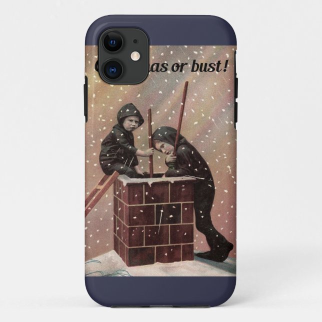 Christmas Or Bust, Boy Chimney Sweep Antique Photo Case-Mate iPhone Case (Back)