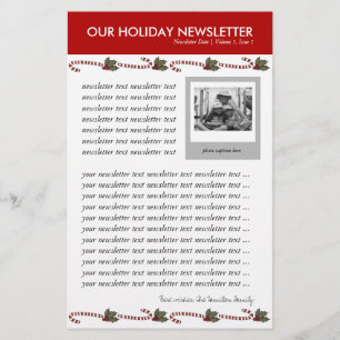 Christmas or Holiday Family Newsletter Template Stationery