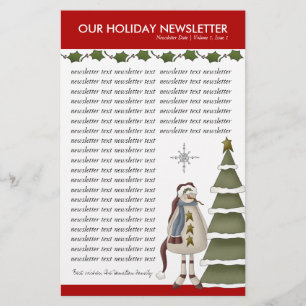 Christmas or Holiday Family Newsletter Template Stationery