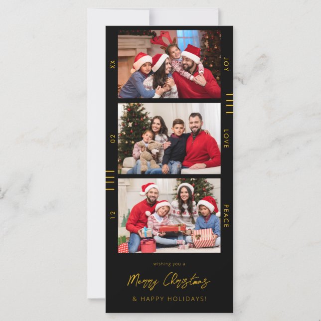 Christmas or Holiday Multi Photo Retro Filmstrip (Front)