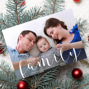 Christmas or New Years Happy Holiday Family Photo