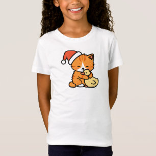 Christmas Orange Cat and Goose T-Shirt