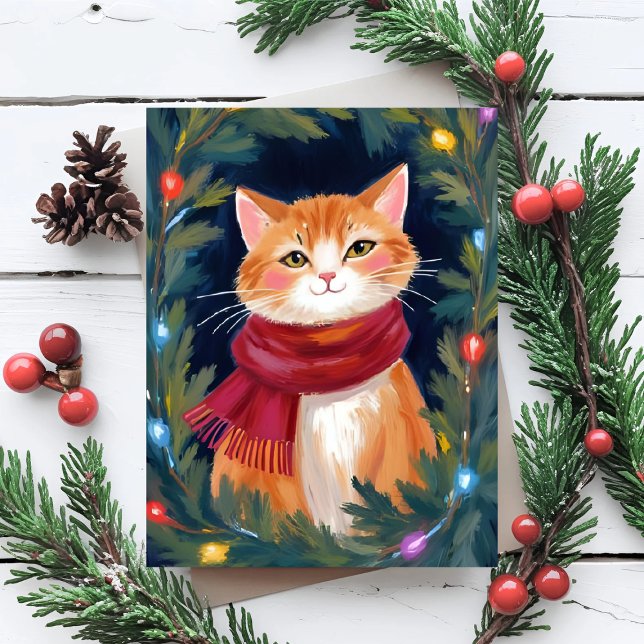 Christmas Orange Cat Festive Pet Holiday Card (Creator Uploaded)