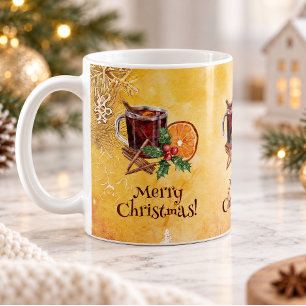 Christmas Orange Holly Berry Cinnamon Greeting Coffee Mug