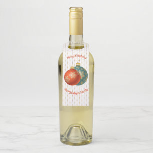 Christmas Orange Ornaments  Bottle Tag