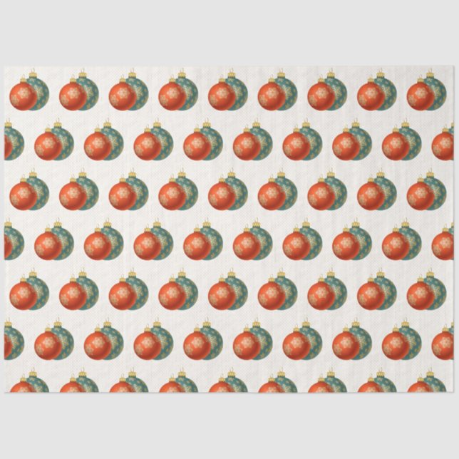 Christmas Orange Ornaments Tissue Paper (Front)