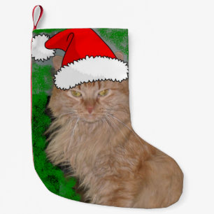 Christmas Orange Tabby Cat Small Christmas Stocking