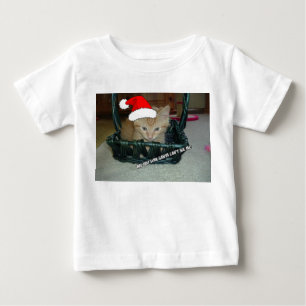 Christmas Orange Tabby Kitty Cat Baby T-Shirt