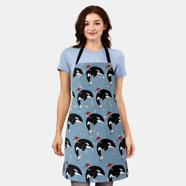 Christmas Orca Killer Whale Apron (Worn)
