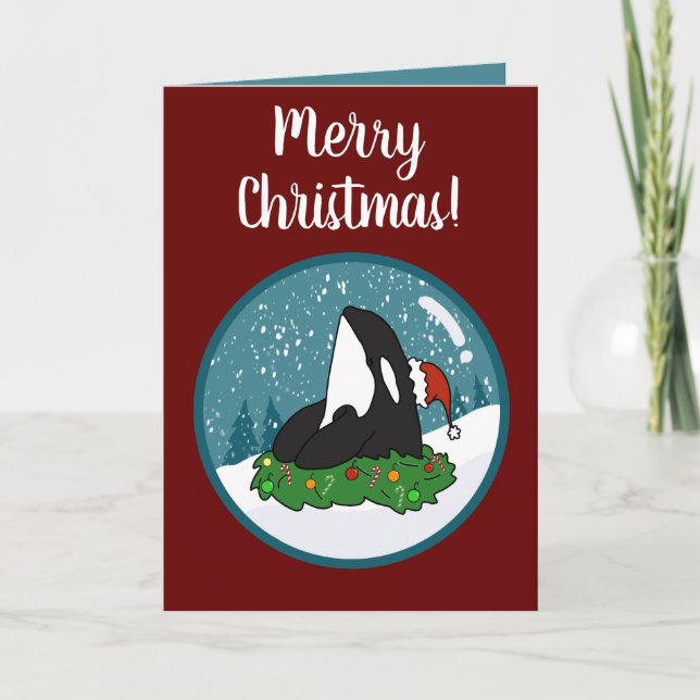 Christmas Orca Killer Whale Card (Front)