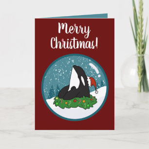 Christmas Orca Killer Whale Card