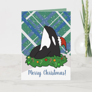 Christmas Orca Killer Whale  Card