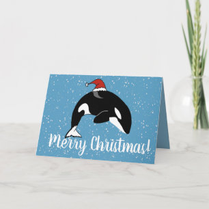 Christmas Orca Killer Whale  Card