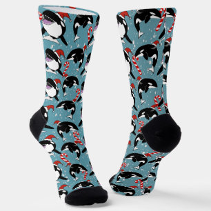 Christmas Orca Killer Whale Socks