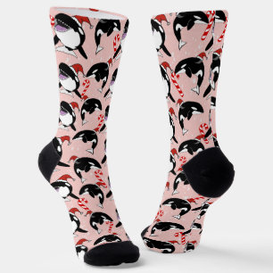 Christmas Orca Killer Whale  Socks
