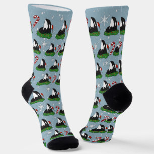 Christmas Orca Killer Whale  Socks