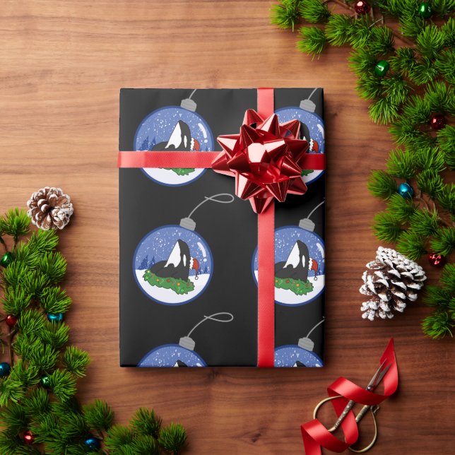 Christmas Orca Killer Whale   Wrapping Paper (Holiday Gift)