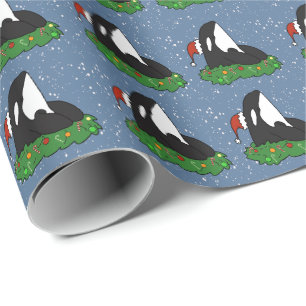 Christmas Orca Killer Whale  Wrapping Paper