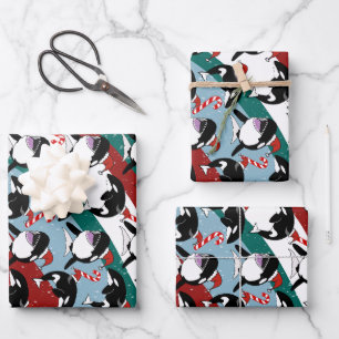 Christmas Orca Killer Whale Wrapping Paper Sheet