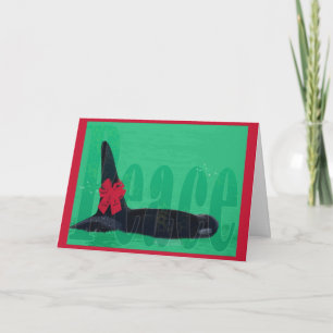 Christmas Orca Red Bow Peace Killer Whale Holiday Card