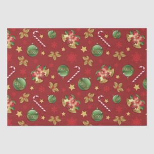 Christmas Ornamant  & Candy Cane Pattern Tissue Paper