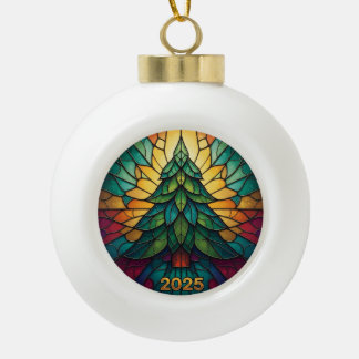 Christmas Ornament 2025 Faux Stained Glass Eff. 1