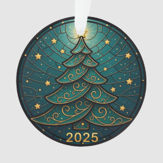 Christmas Ornament 2025 Faux Stained Glass Eff. 2