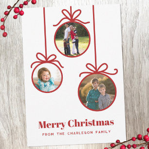 Christmas Ornament 3 Photo Holiday Card