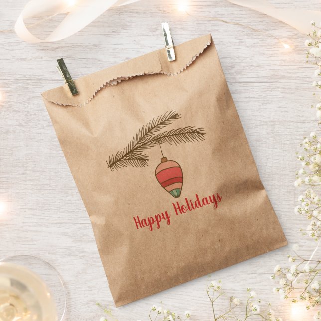 Christmas Ornament and Branch Customisable Favour Bags (Clipped)