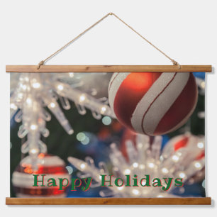 Christmas Ornament and Light Hanging Tapestry
