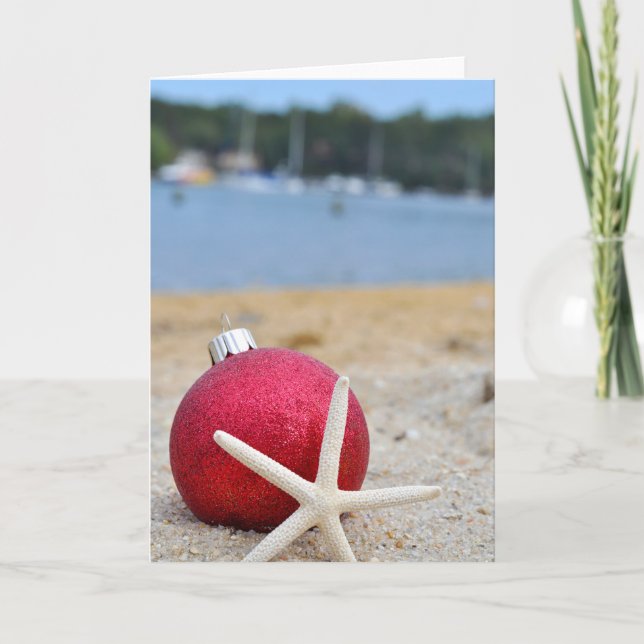 Christmas Ornament and Starfish Sand Card (Front)