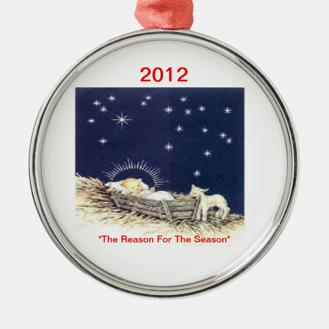 Christmas*Ornament*Baby Jesus*Religious*LyndaH60* Metal Tree Decoration (Front)