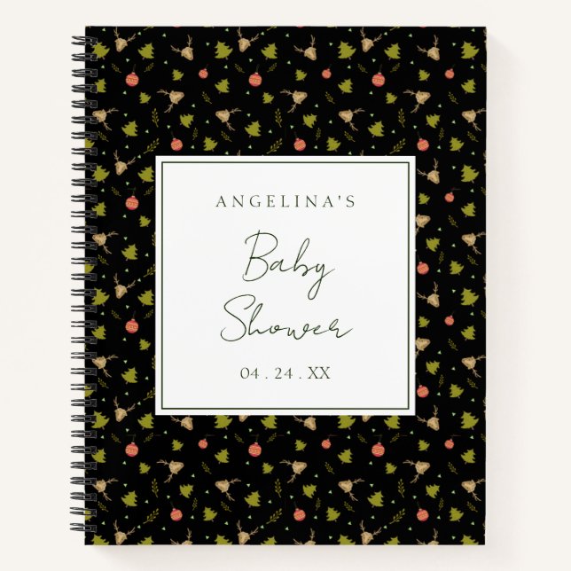 Christmas Ornament Baby Shower Gift List Notebook (Front)