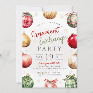 Christmas Ornament Bauble Exchange Invitation